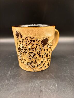 Mug Safari Leopard Coffee Tea 4" Tall 5 1/2" Wide Handle Brown Part Collection